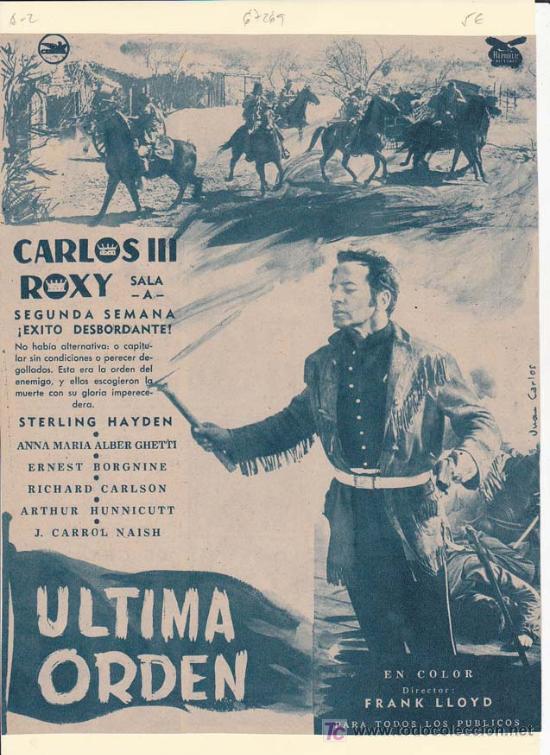 Cin&eacute;ma: ULTIMA ORDEN. Publicidad original de Prensa