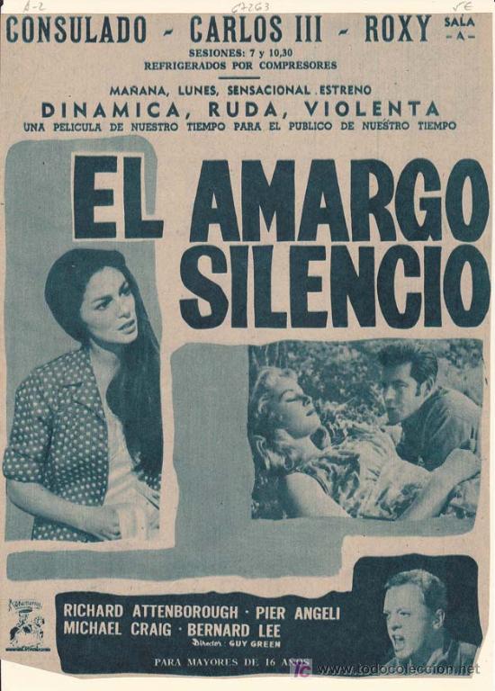 Cin&eacute;ma: EL AMARGO SILENCIO. Publicidad original de Prensa