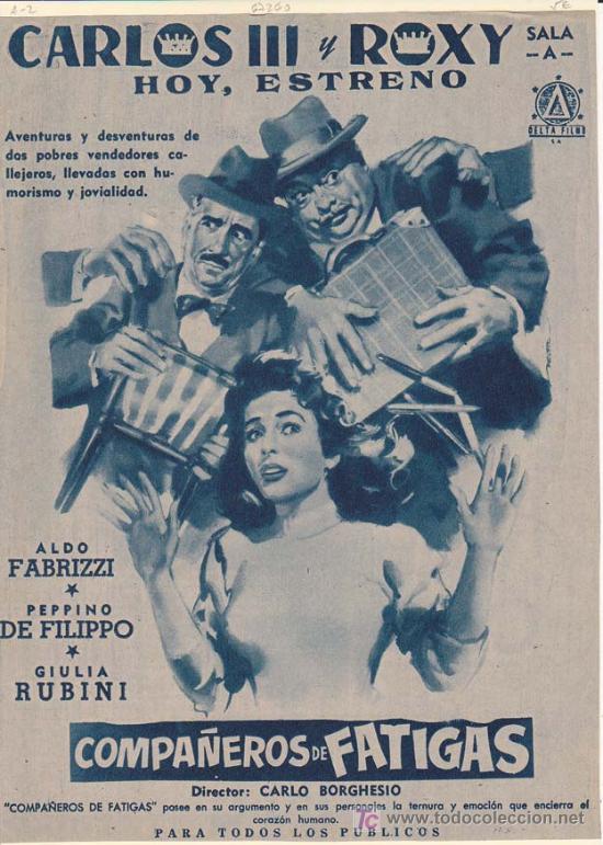 Cin&eacute;ma: COMPA&Ntilde;EROS DE FATIGAS. Publicidad original de Prensa