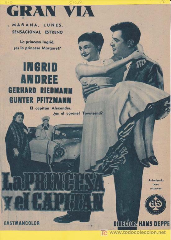 Cinema: LA PRINCESA Y EL CAPITAN. Publicidad original de Prensa