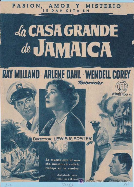 Cin&eacute;ma: LA CASA GRANDE DE JAMAICA. Publicidad original de Prensa