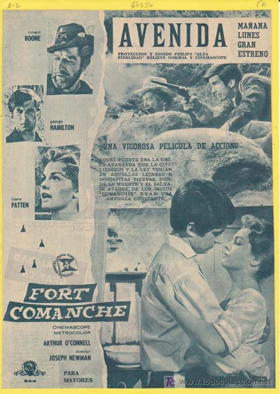Cine: FORT COMANCHE. Publicidad original de Prensa