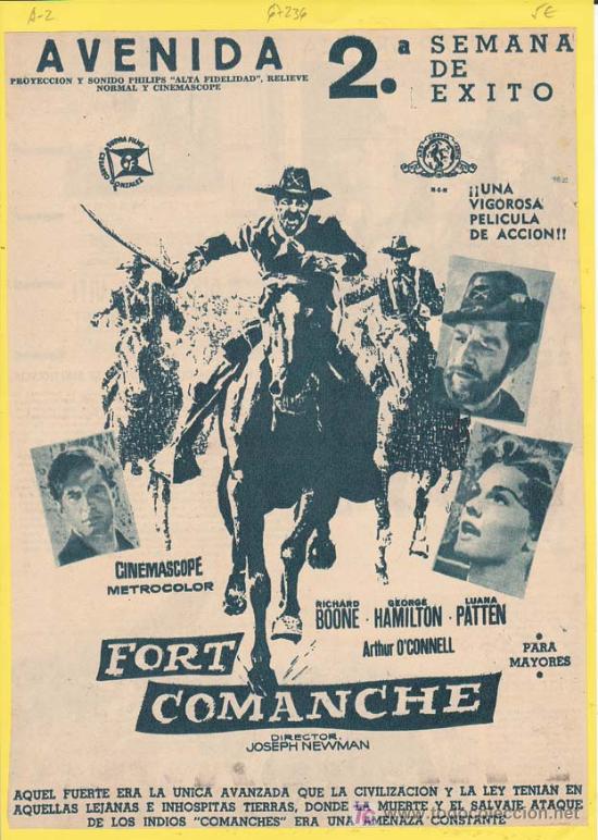 Cine: FORT COMANCHE. Publicidad original de Prensa