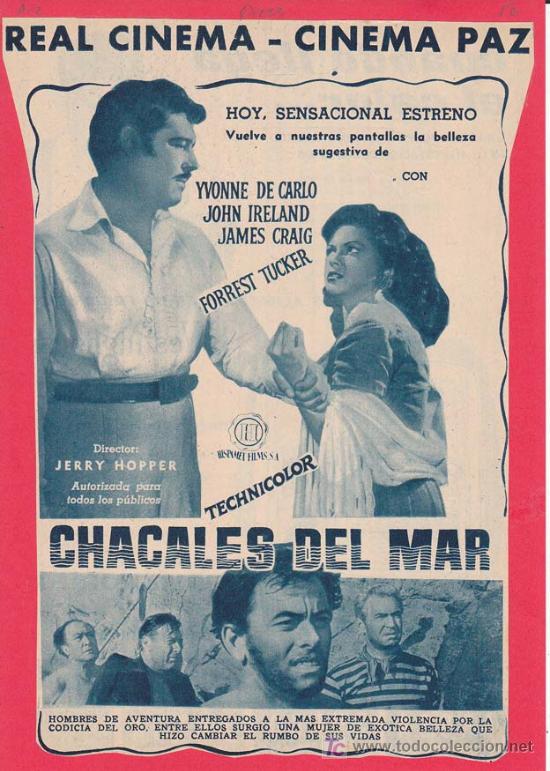 Cine: CHACALES DEL MAR. Publicidad original de Prensa