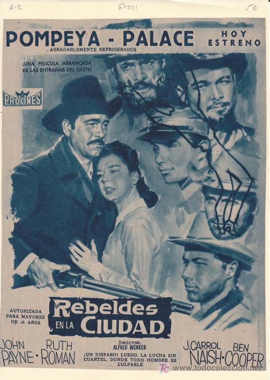 Cine: REBELDES EN LA CIUDAD. Publicidad original de Prensa