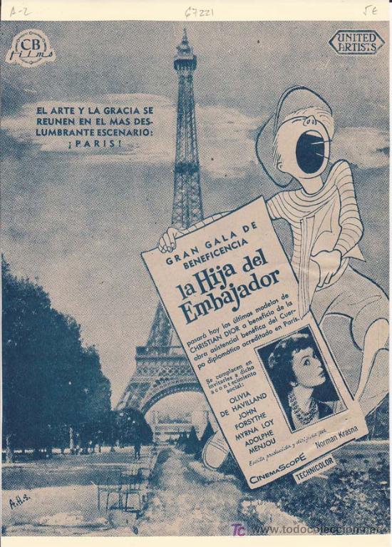 Cine: LA HIJA DEL EMBAJADOR. Publicidad original de Prensa