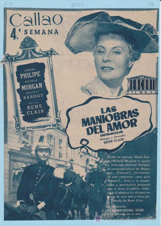 Cine: LAS MANIOBRAS DEL AMOR. Publicidad original de Prensa