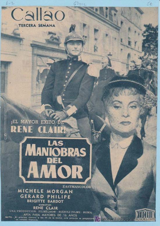 Cine: LAS MANIOBRAS DEL AMOR. Publicidad original de Prensa