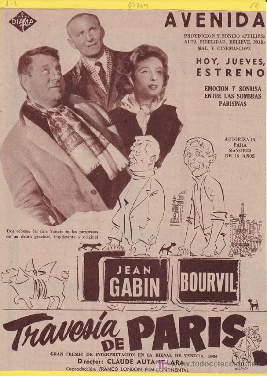 Cinema: TRAVESIA DE PARIS. Publicidad original de Prensa