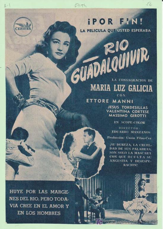 Kino: RIO GUADALQUIVIR. Publicidad original de Prensa - Cine Espa&ntilde;ol