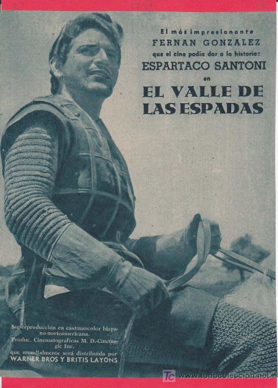 Kino: EL VALLE DE LAS ESPADAS. Publicidad original de Prensa - Cine Espa&ntilde;ol