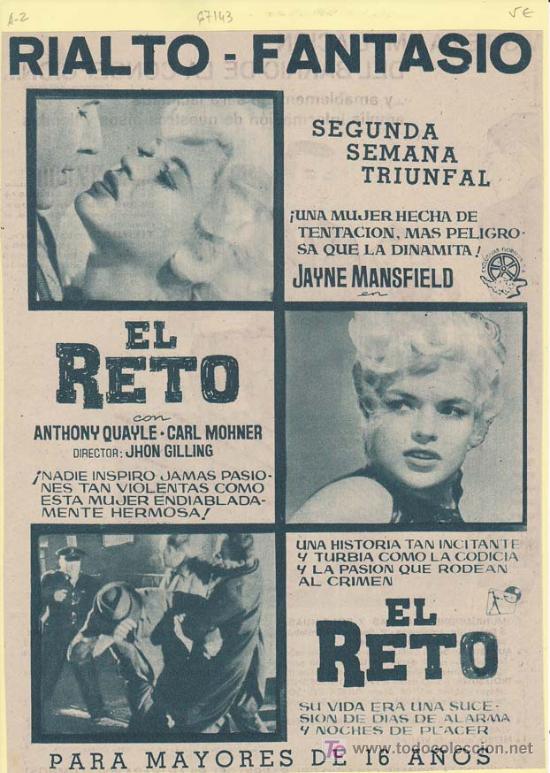 Cine: EL RETO. Publicidad original de Prensa
