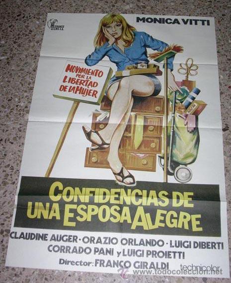 Cine: CONFIDENCIAS DE UNA ESPOSA ALEGRE  - CARTEL DE CINE A&Ntilde;OS 70-80  -- ORIGINAL