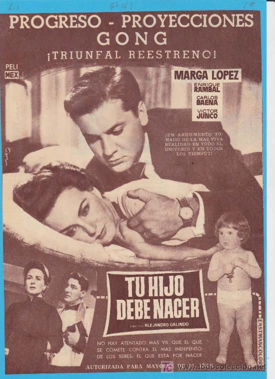 Kino: TU HIJO DEBE NACER. Publicidad original de Prensa - Cine Mexicano