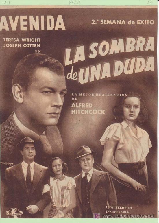 Cin&eacute;ma: LA SOMBRA DE UNA DUDA. Publicidad original de Prensa