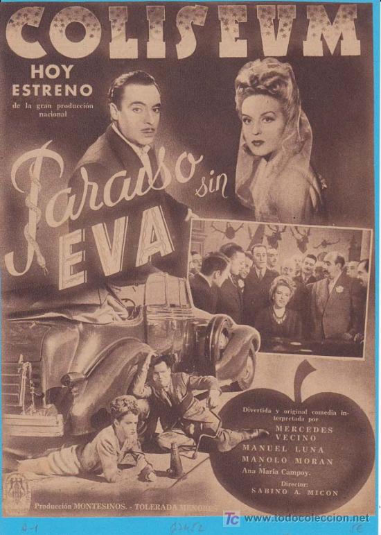 Kino: PARAISO SIN EVA. Publicidad original de Prensa - Cine Espa&ntilde;ol