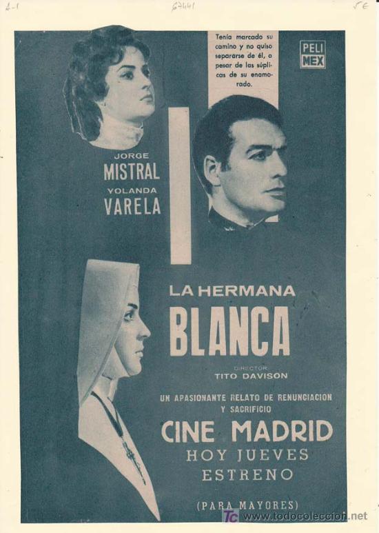 Cin&eacute;ma: LA HERMANA BLANCA. Publicidad original de Prensa - Cine Chileno