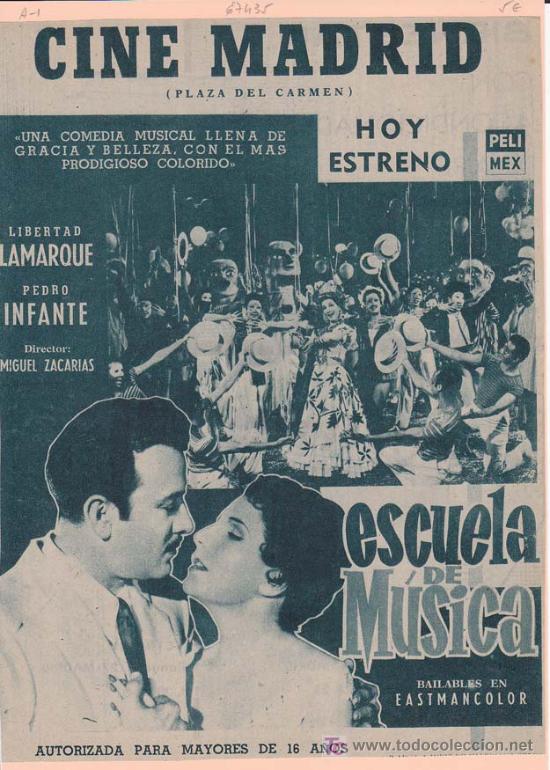 Kino: ESCUELA DE MUSICA. Publicidad original de Prensa - Cine Mexicano