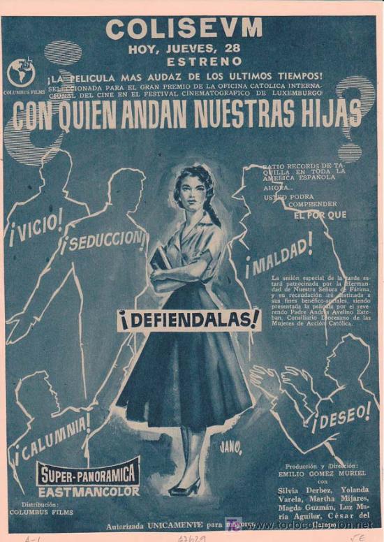 Kino: &iquest; CON QUIEN ANDAN NUESTRAS HIJAS ?. Publicidad original de Prensa - Cine Mexicano