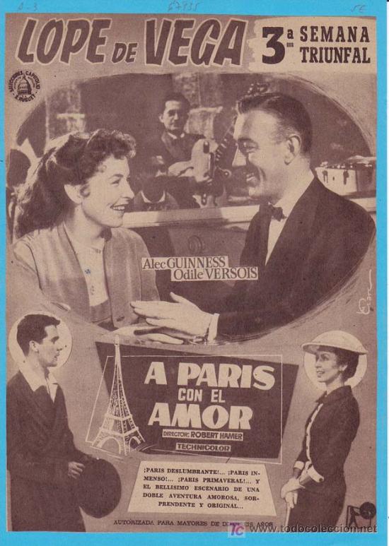 Kino: A PARIS CON AMOR: Director: Robert Hamer - Actores: Alec Guinness y Odile Versois
