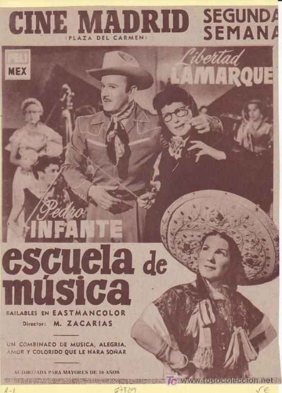 Kino: ESCUELA DE MUSICA. Publicidad original de Prensa - Cine Mexicano