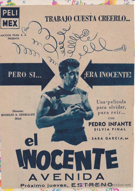 Kino: EL INOCENTE. Publicidad original de Prensa - Cine Mexicano