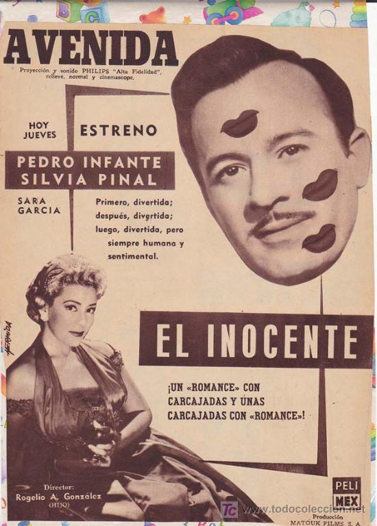Kino: EL INOCENTE. Publicidad original de Prensa - Cine Mexicano