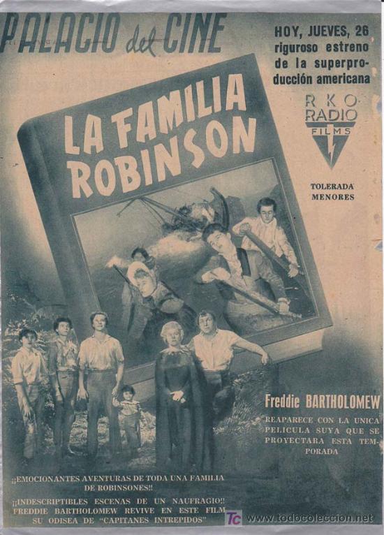 Cin&eacute;ma: LA FAMILIA ROBINSON: Actores: Freddie Bartholomew