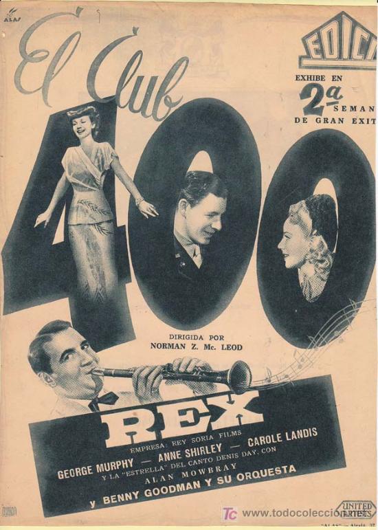 Cin&eacute;ma: EL CLUB: Director: Norman Z. Mc. Leod - Actores: George Murphy, Anne Shirley, Carole Landis, Denis D