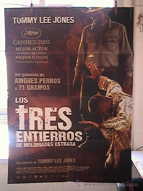 Cinema: LOS TRES ENTIERROS, CARTEL DE CINE ORIGINAL 70x100 APROX (45)