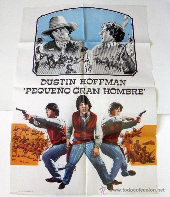 Cinema: ANTIGUO CARTEL ORIGINAL PEQUE&Ntilde;O GRAN HOMBRE - 100 X 70 A&Ntilde;O 1971 CINE P&Oacute;STER ARTE DUSTIN HOFFMAN