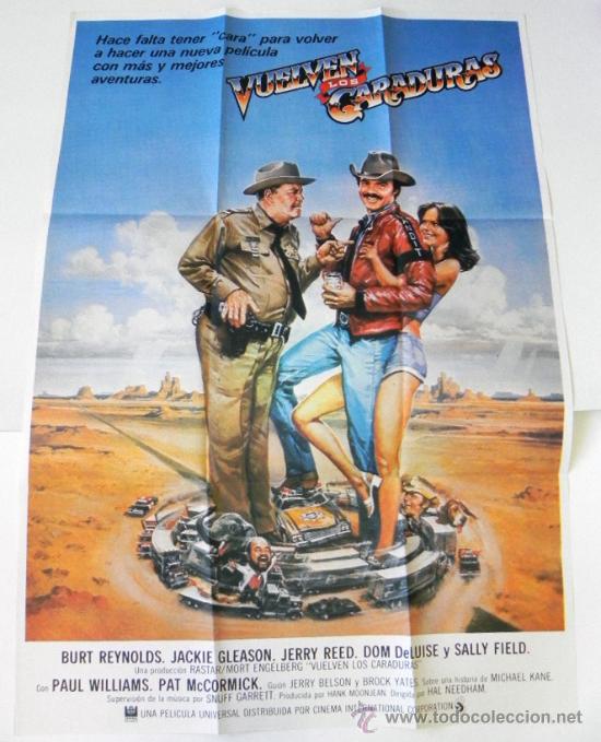 Cinema: CARTEL DE PEL&Iacute;CULA VUELVEN LOS CARADURAS - 100 X 70 CM CINE P&Oacute;STER ARTE HUMOR - BURT REYNOLDS