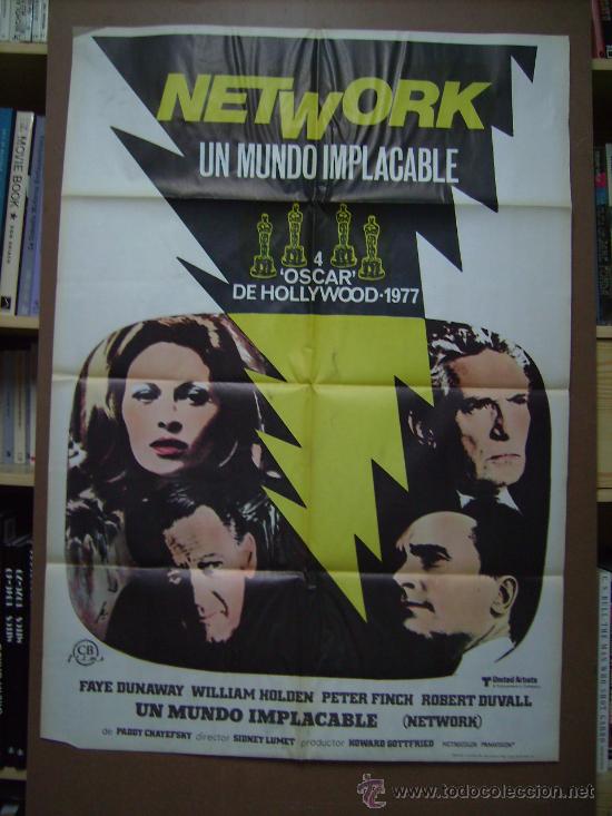 Kino: NETWORK, UN MUNDO IMPLACABLE, P&Oacute;STER 70 x 100 cms. 1976.