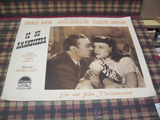 Cin&eacute;ma: AFFICHE - SI NO AMANECIERA - 35.5 x 27.5 cm. - a&ntilde;os 50