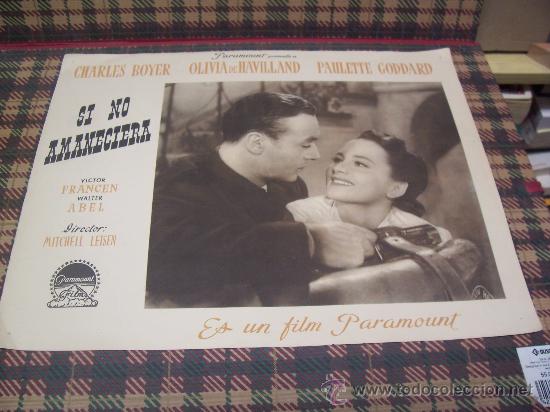 Cin&eacute;ma: AFFICHE - SI NO AMANECIERA - 35.5 x 27.5 cm. - a&ntilde;os 50