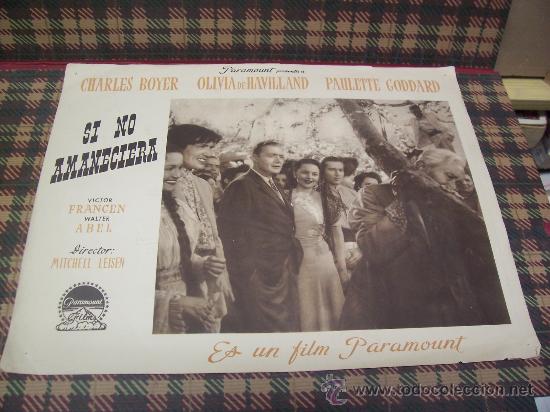 Cin&eacute;ma: AFFICHE - SI NO AMANECIERA - 35.5 x 27.5 cm. - a&ntilde;os 50