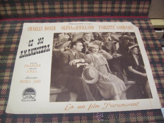 Cin&eacute;ma: AFFICHE - SI NO AMANECIERA - 35.5 x 27.5 cm. - a&ntilde;os 50