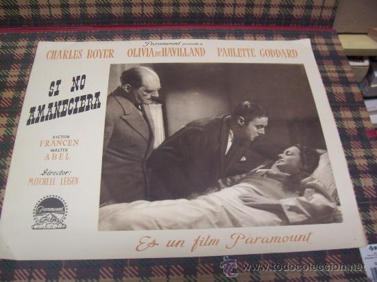 Cin&eacute;ma: AFFICHE - SI NO AMANECIERA - 35.5 x 27.5 cm. - a&ntilde;os 50