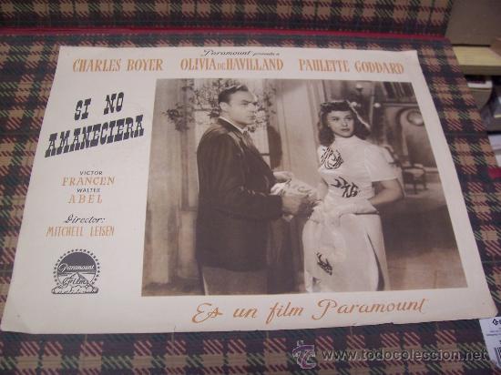 Cin&eacute;ma: AFFICHE - SI NO AMANECIERA - 35.5 x 27.5 cm. - a&ntilde;os 50