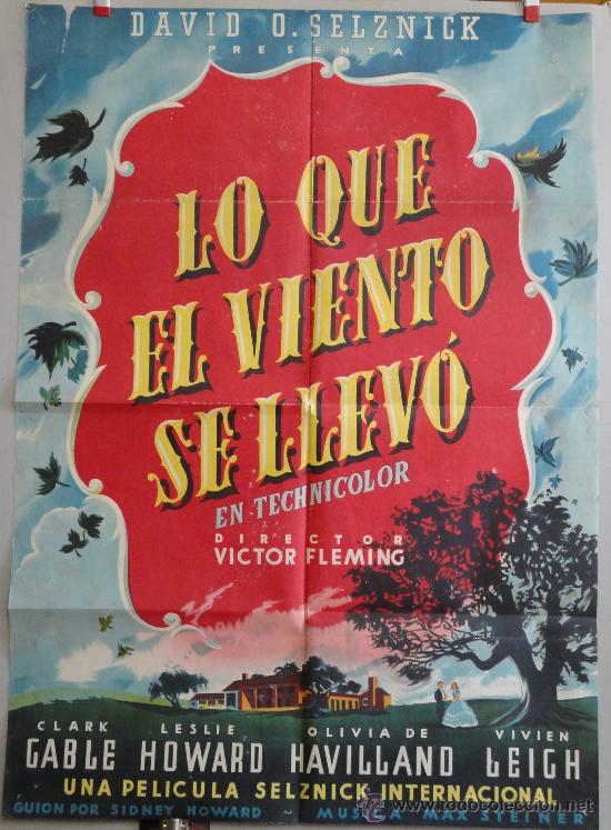 Cine: LO QUE EL VIENTO SE LLEV&Oacute; POSTER 92 X 66