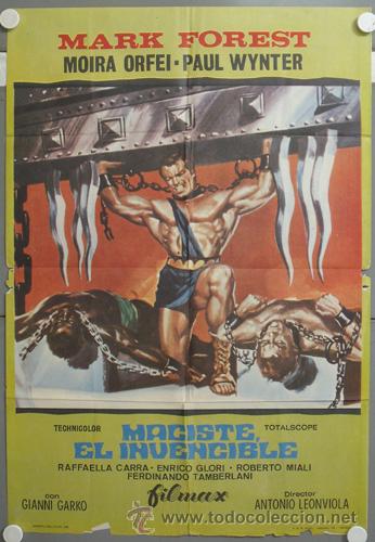 Cinema: NG15 MACISTE EL INVENCIBLE MARK FOREST PEPLUM POSTER ORIGINAL 70X100 ESTRENO