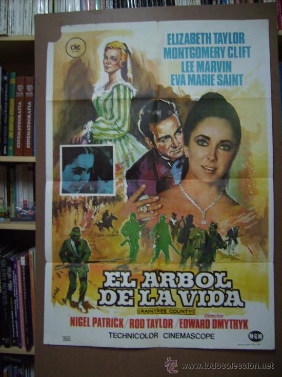 Cine: EL ARBOL DE LA VIDA, con Elzabeth Taylor.  POSTER.