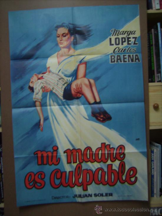 Cinema: MI MADRE ES CULPABLE, con Marga L&oacute;pez. POSTER 67 X 99,5. A&ntilde;o: 1962 . Dibujante: Jano.