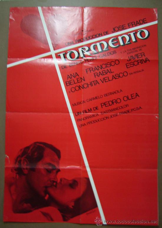 Cine: TORMENTO, con Ana Bel&eacute;n. P&Oacute;STER 68 X 97,5 cms. 1974. Dise&ntilde;o: prieto.