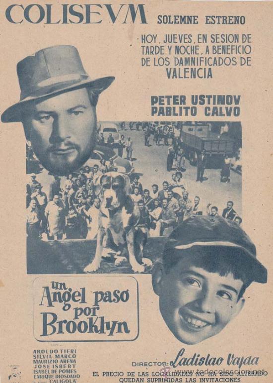 Cin&eacute;ma: UN ANGEL PASO POR BROOKLYN: Director: Ladislao Vajda - Actores: Pablito Calvo, Peter Ustinov, Silvia