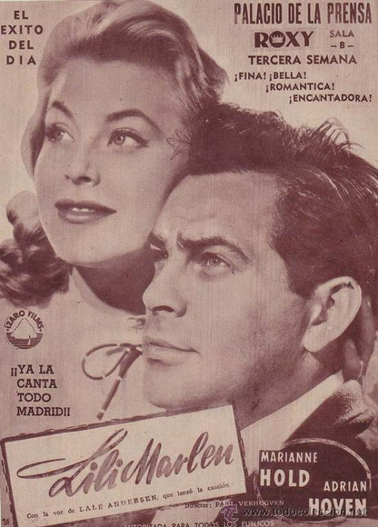 Cin&eacute;ma: LILI MARLEN: Director: Paul Verhogven - Actores: Marianne Hold, Adrian Hoven.../ Publicidad original
