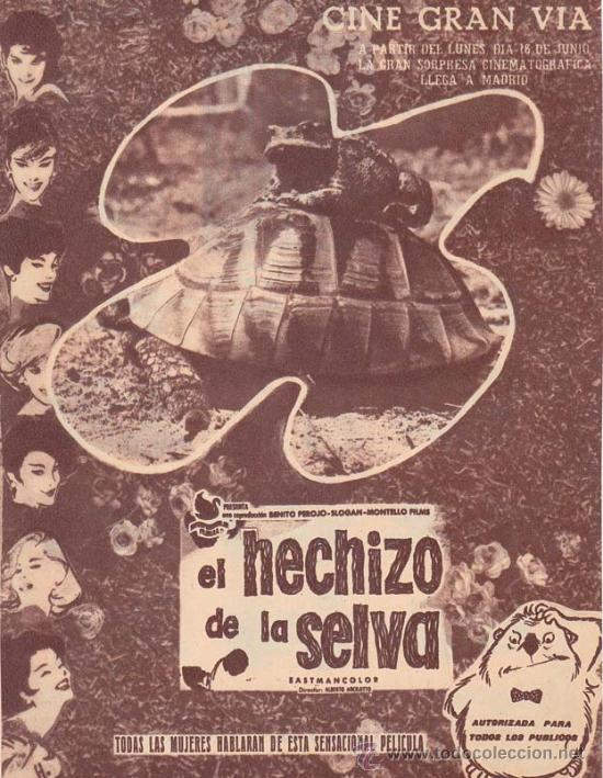 Cin&eacute;ma: EL HECHIZO DE LA SELVA: Director: Alberto Ancillotto - Doumental/ Publicidad original de prensa adhe