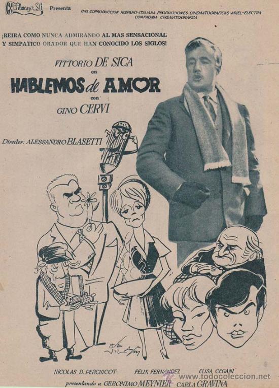 Cin&eacute;ma: HABLEMOS DE AMOR: Director: Alessandro Blasetti - Actores: Nicol&aacute;s D. Perchicot, F&eacute;lix Fern&aacute;ndez.../