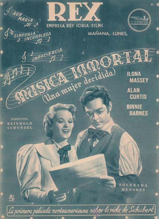 Cin&eacute;ma: MUSICA INMORTAL (UNA MUJER DECIDIDA): Director: Reinhold Schunzel - Actores: Ilona Massey, Alan Curt