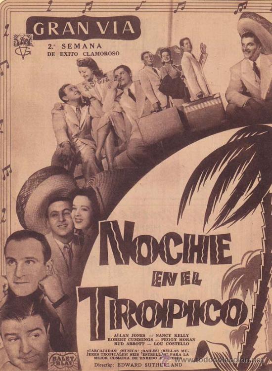 Cin&eacute;ma: NOCHE EN EL TROPICO: Director: Edward Sutherland - Actores: Allan Jones, Nancy Kelly, Robert Cumming